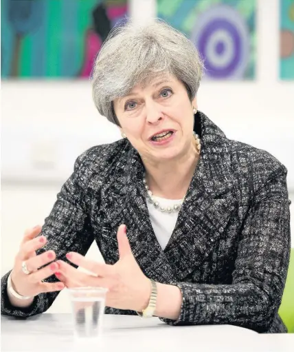  ??  ?? > ‘This election is not about the kind of tribal politics that has held sway in Wales for many years’ – Theresa May