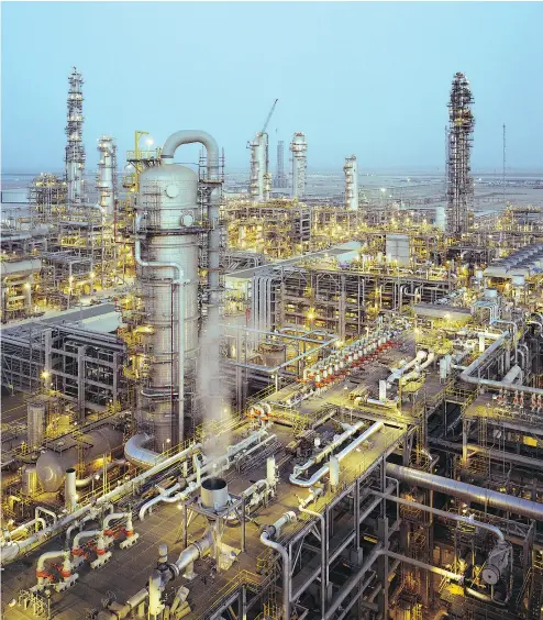  ?? COURTESY SAUDI ARAMCO ?? Saudi Aramco’s Petro Rabigh complex near Jeddah, Saudi Arabia. The initial public offering for the state energy company is expected to be the largest in the world in terms of dollar value.