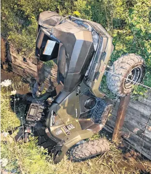  ??  ?? Glace Bay resident Bobby Pyke had an accident on the Coal Town Trail on his ATV a few weeks ago.