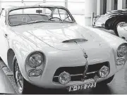  ?? [PHOTO BY JACOB DERICHSWEI­LER, THE OKLAHOMAN] ?? A 1954 Pegaso Z-102 sits on display at “The Art of Speed: Oklahomans and Fast Cars” exhibit at the Oklahoma History Center.