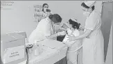  ?? AFP ?? A nurse receives a Covid-19 vaccine at Osmania General Hospital in Hyderabad on Monday.