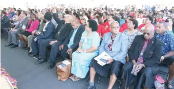  ?? Photo: DEPTFO News ?? The crowd at the Black and White Ball to commemorat­e Fiji Day in San Francisco, United States included Catholic Church in Fiji Archbishop Peter Loy Chong and president of the Methodist Church in Fiji Reverend Tevita Nawadra Banivanua.