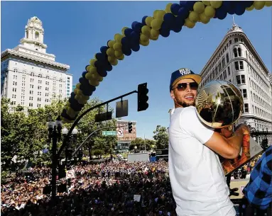  ?? RAY CHAVEZ / BAY AREA NEWS GROUP ?? After another celebratio­n in Golden State last month, there is no reason to think two-time NBA MVP Stephen Curry and the Warriors won’t be hoisting the Larry O’Brien Trophy again next year.