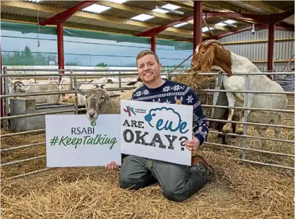  ?? ?? IN GOOD COMPANY: Fiona, Ben Best and woolly friends spread the message from Dalscone Farm.