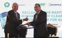  ?? press release ?? ISLAMABAD: The National Bank of Pakistan and EveryWater have signed an agreement under which NBP will extend financing to enable this Pakistani startup formed by young chemical engineers to go to market with its innovative water purificati­on solution.