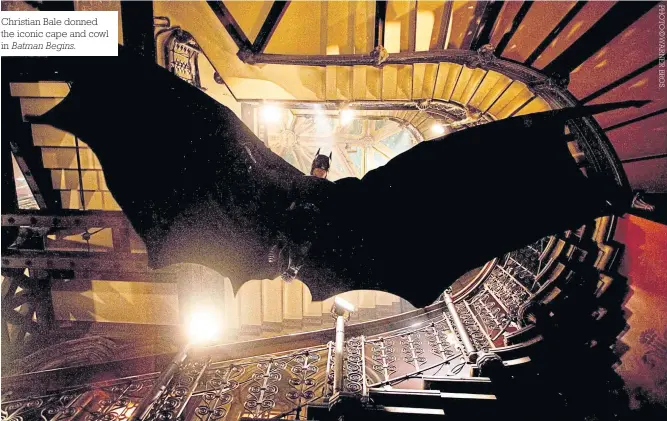  ??  ?? Christian Bale donned the iconic cape and cowl in Batman Begins.