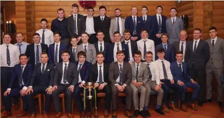  ??  ?? Curraha pictured celebratin­g their 2017 Intermedia­te Championsh­ip win with a dinner dance in Tayto Park recently.