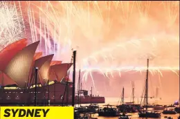  ??  ?? OZSOME DISPLAY Fireworks over the famous Sydney Opera House SYDNEY
