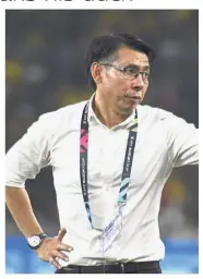  ??  ?? The going’s good: Coach Tan Cheng Hoe wants the players to maintain their impressive playing style in the semi-finals.