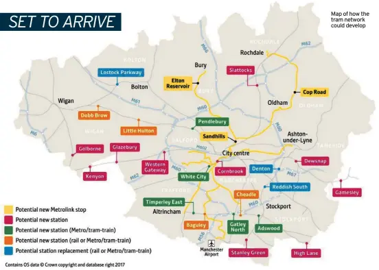  ??  ?? Map of how the tram network could develop