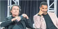  ?? CHARLEY GALLAY GETTY IMAGES FOR STARZ ?? Ian McShane, left, and Ricky Whittle star in American Gods.