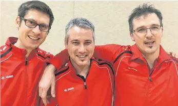  ?? FOTO: SCHREZHEIM ?? Die erfolgreic­hen Schrezheim­er (von links): Harald Schnirch, Markus Töpfl und Andreas Freytag.