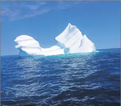  ?? CP/HO-TRINITY ECO-TOURS, ROBERT BARTLETT ?? Newfoundla­nd and Labrador — lauded for its shimmering coastlines, plentiful wildlife and rugged scenery — is falling short so far this year on one of its most prized tourist attraction­s: icebergs. An iceberg is seen in an undated handout image.