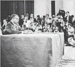  ?? AUL HOSEFROS NYT ?? Judge Clarence Thomas during his Senate Judiciary Committee confirmati­on hearings in Washington in 1991.