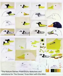  ?? ?? “The Nature Series: Preliminar­y sketches and variations for The Goose,” Enzo Mari with Elio Mari.