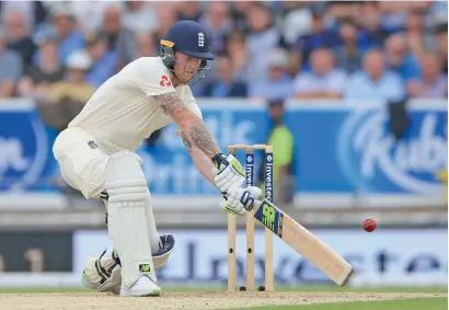  ?? AP ?? England’s Ben Stokes during his knock of 100 against West Indies in the second Test at Headingley, Leeds, on Friday. —