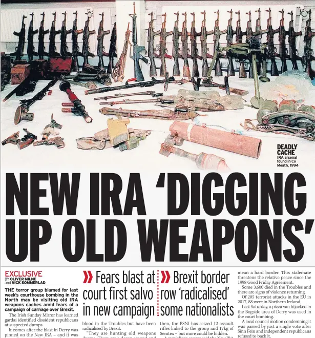  ??  ?? DEADLY CACHE IRA arsenal found in Co Meath, 1994