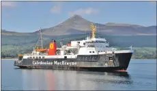  ?? 01_B36ferry01 ?? The MV Isle of Arran which will make a charted circumnavi­gation of Ailsa Craig this weekend.