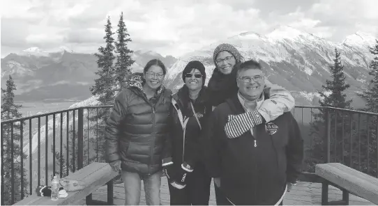  ?? SUPPLIED ?? Left to right: Esther, Rosalie, Betty Ann and Ben meet in Banff for the first time as a family to begin building relationsh­ips and memories.