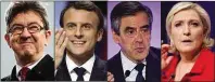  ??  ?? (L-R) Mélenchon, Macron, Fillon, Le Pen