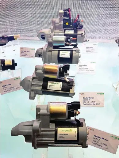  ??  ?? LIS distribute­s wide range of starter motors manufactur­ed by Lucas TVS