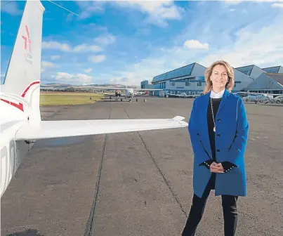  ?? Picture: Shaun Ward. ?? Joyce Leslie of the Morris Leslie Group at Perth Airport. A report commission­ed by the firm says the airport could have a bright future.