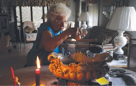  ?? STRUGGLING: Mary Della Ratta, 94, at home days after Hurricane Irma knocked out power in Naples, Florida. Picture: AP ??