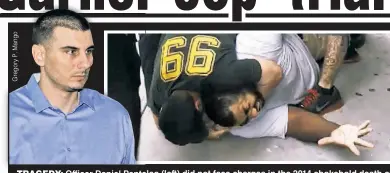  ??  ?? TRAGEDY: Officer Daniel Pantaleo (left) did not face charges in the 2014 chokehold death of Eric Garner (above), but a film in the works will explore what might have transpired in a trial.