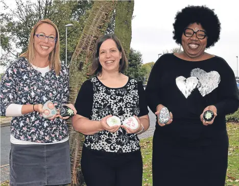  ??  ?? NHS Tayside’s antimicrob­ial management team is supporting the World Health Organisati­on’s Antibiotic Awareness Week in a “rocking” way.
Joining forces with @carnoustie rocks, the team is hiding rocks with an antibiotic-resistant bug theme around...