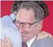  ?? FRANCIS VACHON, CP ?? Prime Minister Justin Trudeau hugs Richard Hébert, Quebec’s newest MP.
