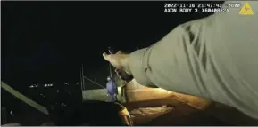  ?? Screenshot from Sheriff’s Department video ?? A screenshot of bodycam footage released by the Los Angeles County Sheriff’s Department involving an SCV deputy-involved shooting that left one person dead.
