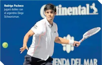  ?? ?? Rodrigo Pacheco jugará dobles con el argentino Diego Schwartzma­n.