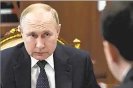  ?? Mikhail Klimentyev Pool Photo ?? VLADIMIR PUTIN, pictured in March, derided the concept of “so-called Putin inf lation in the West” during an economic forum Friday in St. Petersburg, Russia.