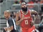  ?? BRETT DAVIS/USA TODAY SPORTS ?? James Harden scored 56 against the Jazz.