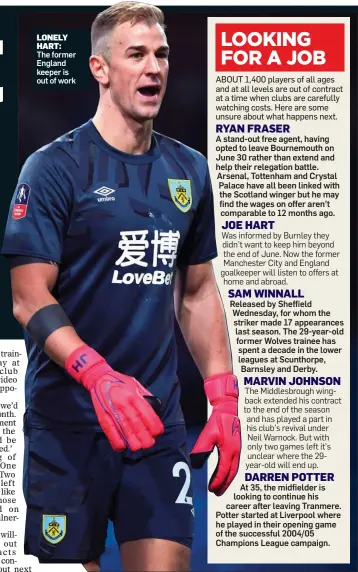  ??  ?? LONELY HART:
The former England keeper is out of work