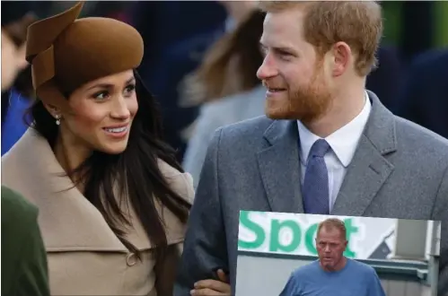  ?? FOTO: AP, ALL OVER PRESS ?? Meghan Markles bryllup med prins Harry huer på ingen vis hendes halvbror Tom Markle Jr. Således giver han hendes royale forhold en del af skylden for, at hans og hans kaerestes nytårsafte­n endte med, at politiet blev tilkaldt.