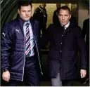  ??  ?? MANAGERS’ MEETING: Murty and Rodgers in the tunnel before kick-off