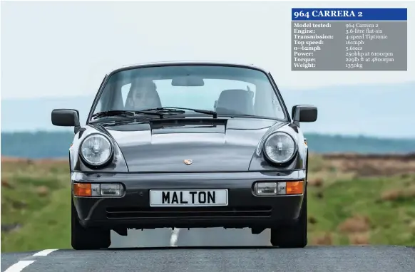  ??  ?? They don’t come much more original than this 964 C2, in grey and still sporting its ‘flag’ style mirrors