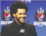  ?? PERRY KNOTTS / HANDOUT PHOTO VIA USA TODAY SPORTS ?? The Weeknd, raised in Scarboroug­h, Ont., by his mother and grandmothe­r, becomes the first Canadian to perform
halftime at a Super Bowl since Shania Twain in 2003.