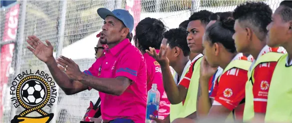  ?? Photo: Fiji FA Media ?? Former Fiji and Rewa star midfielder Usaia Tadu now coaches the unbeaten Rewa side in the Digicel Super Women’s League as they beat Suva 1-0 at the Uprising Sports Complext at Pacific Harbour in Deuba on March 28, 2021.