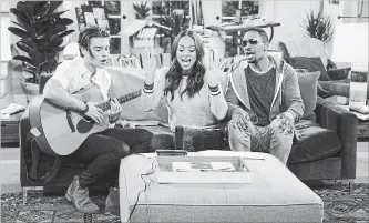  ?? CLIFF LIPSON THE CANADIAN PRESS ?? Felix Mallard, left, Amber Stevens West and Damon Wayans Jr. star in "Happy Together," airing on Global Monday at 8:30 p.m.