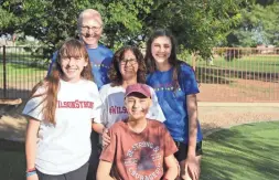  ?? MEG POTTER/THE REPUBLIC ?? The Floyd family is pictured at their home in Litchfield Park. The youngest daughter, Wilson, was diagnosed with cancer this past September and since then has received an outpouring of support from her community.