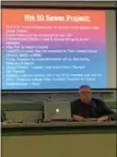  ?? PHOTO COURTESY OF MAUREEN WERTHER ?? Ballston Town Supervisor Tim Szczepania­k talks about one of three sewer projects as part of the State of the Town Report.