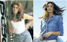  ?? PEPSI ?? Cindy Crawford appears in a scene from her 1992 iconic Super Bowl Pepsi commercial, left, and in a scene from her 2018 commercial which will premiere during Super Bowl LII on Feb. 4. The new ad includes her son, Presley Walker Gerber, as well as...