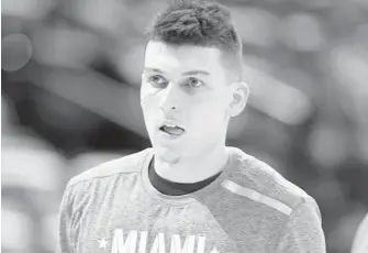  ?? DAVID ZALUBOWSKI/AP ?? Heat guard Tyler Herro got Thursday night off to rest a wrist injury.