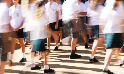  ?? Photograph: Alamy stock photo ?? Female year 8 students had their skirts measured after a teacher claimed they were ‘distractin­g’ male teachers and students.