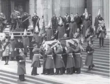  ??  ?? 0 The state funeral of Britain’s wartime leader Sir Winston Churchill was held on this day in 1965