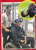  ??  ?? CROCK Neymar’s wheeled through RIo Airport on his way to hospital