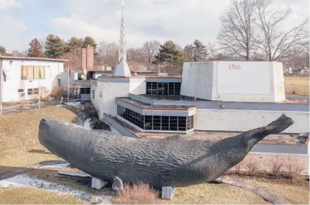  ?? MARK MIRKO/HARTFORD COURANT ?? The iconic Conny the Whale has graced The Children’s Museum’s grounds since the 1970s. But the 45,000-pound concrete sculpture won’t be moving with the museum. A new caretaker, museum officials say, will be found.