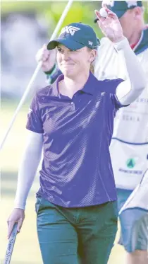  ?? AP PHOTO ?? n Austin Ernst celebrates her win during the final round of the LPGA golf tournament in Ocala, Florida on March 7, 2021 (March 8 in Manila).